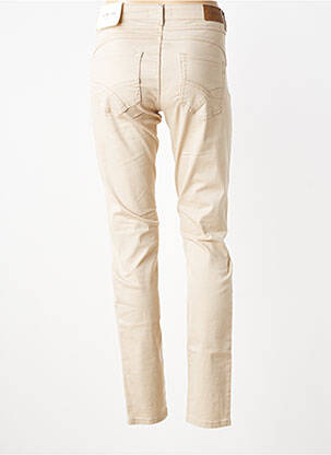 Pantalon slim țesătură poplin mărime normală bej CREAM femeie