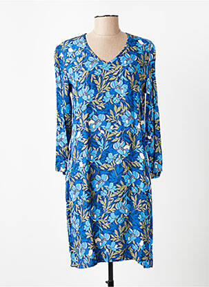 Rochie midi imprimeu floral mâneci 3/4 albastru LE PETIT BAIGNEUR femeie