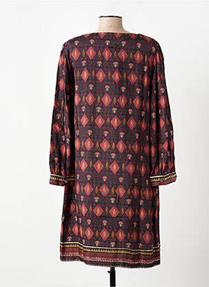 Rochie midi imprimeu fantezie mâneci lungi maro AGATHE & LOUISE femeie
