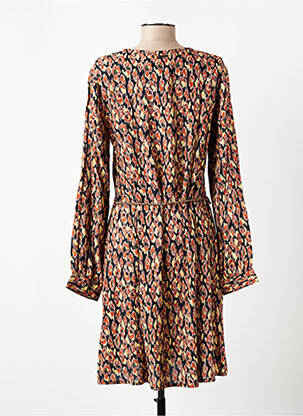 Rochie midi imprimeu fantezie mâneci lungi maro AGATHE & LOUISE femeie