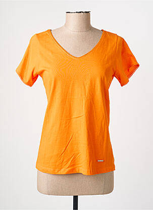 Tricou guler în v mâneci scurte portocalie AGATHE & LOUISE femeie
