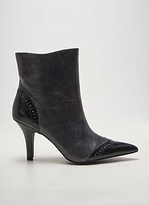 Botine/ghete țesătură satinată toc de 7 la 9 cm gri TOO MUCH femeie