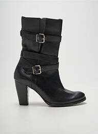 Botine/ghete țesătură satinată toc de 7 la 9 cm negru KARSTON femeie