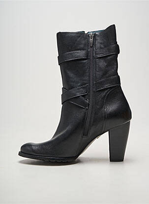 Botine/ghete țesătură satinată toc de 7 la 9 cm negru KARSTON femeie