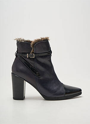 Botine/ghete țesătură satinată toc de 7 la 9 cm albastru HISPANITAS femeie