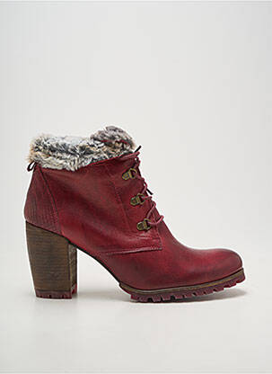 Botine/ghete țesătură satinată toc de 7 la 9 cm violet KARSTON femeie
