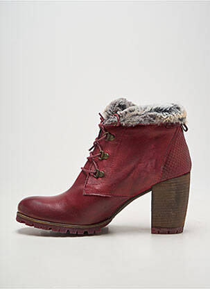 Botine/ghete țesătură satinată toc de 7 la 9 cm violet KARSTON femeie