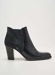 Botine/ghete țesătură satinată toc de 7 la 9 cm negru MYMA femeie