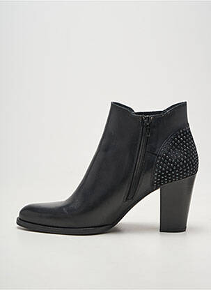 Botine/ghete țesătură satinată toc de 7 la 9 cm negru MYMA femeie