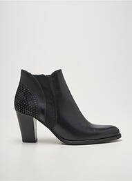 Botine/ghete țesătură satinată toc de 7 la 9 cm negru MYMA femeie