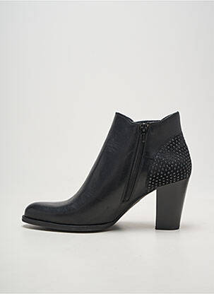 Botine/ghete țesătură satinată toc de 7 la 9 cm negru MYMA femeie