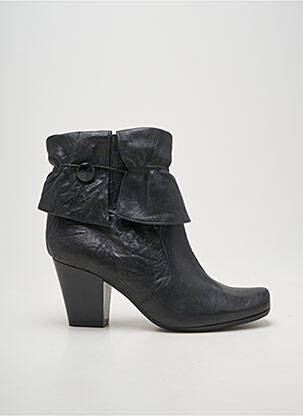 Botine/ghete țesătură satinată toc de 7 la 9 cm negru ILARIO FERUCCI femeie