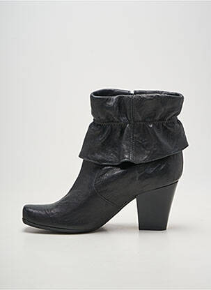 Botine/ghete țesătură satinată toc de 7 la 9 cm negru ILARIO FERUCCI femeie