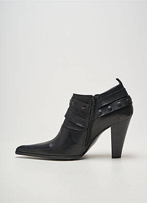 Botine/ghete țesătură satinată toc înalt de 10cm și mai mult negru PASTELLE femeie