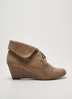 Botine/ghete vârf rotund toc de 4 la 6 cm bej MADISON femeie