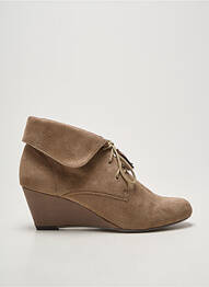 Botine/ghete vârf rotund toc de 4 la 6 cm bej MADISON femeie