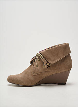 Botine/ghete vârf rotund toc de 4 la 6 cm bej MADISON femeie