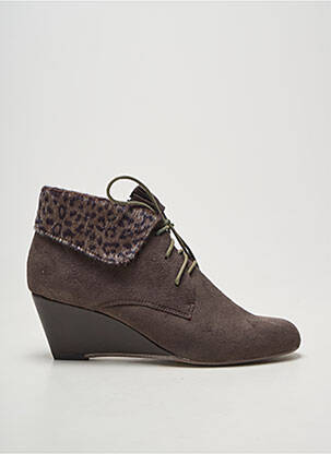 Botine/ghete vârf rotund toc de 4 la 6 cm gri MADISON femeie