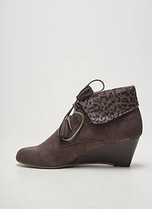 Botine/ghete vârf rotund toc de 4 la 6 cm gri MADISON femeie