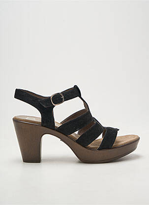Sandale/pantofi decupați semi compensat toc de 7 la 9 cm negru BZ BIS femeie
