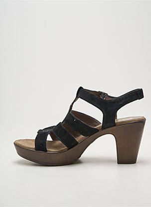 Sandale/pantofi decupați semi compensat toc de 7 la 9 cm negru BZ BIS femeie