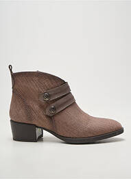 Botine/ghete țesătură satinată toc de 4 la 6 cm maro HISPANITAS femeie