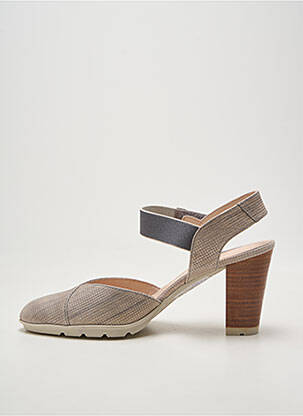 Pantofi cu toc țesătură satinată toc de 7 la 9 cm argintiu HISPANITAS femeie