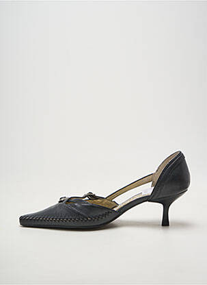Pantofi cu toc țesătură satinată toc de 4 la 6 cm negru MADISON femeie
