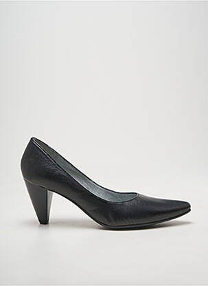 Pantofi cu toc țesătură satinată toc de 7 la 9 cm negru MADISON femeie