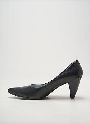 Pantofi cu toc țesătură satinată toc de 7 la 9 cm negru MADISON femeie