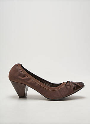 Pantofi cu toc material neted toc de 4 la 6 cm maro LES P'TITES BOMBES femeie