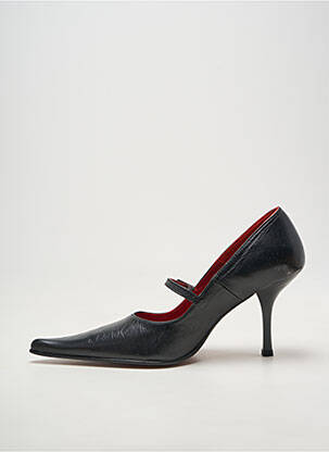 Pantofi cu toc țesătură satinată toc de 7 la 9 cm negru TOO MUCH femeie