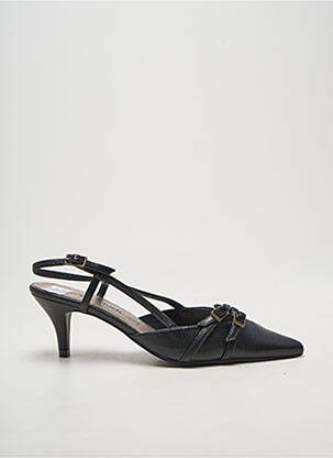 Sandale/pantofi decupați țesătură satinată toc de 4 la 6 cm negru TOO MUCH femeie