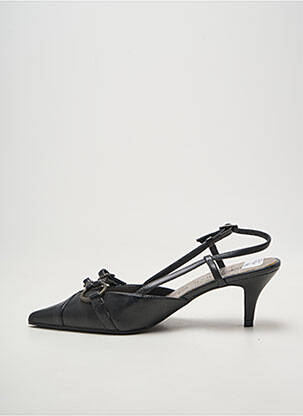 Sandale/pantofi decupați țesătură satinată toc de 4 la 6 cm negru TOO MUCH femeie