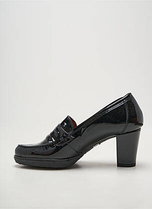 Mocasini material neted toc de 7 la 9 cm negru KARSTON femeie