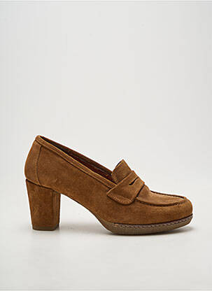 Mocasini vârf rotund toc de 7 la 9 cm maro KARSTON femeie