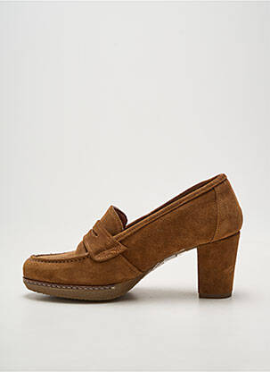 Mocasini vârf rotund toc de 7 la 9 cm maro KARSTON femeie