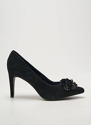 Pantofi cu toc țesătură satinată toc de 7 la 9 cm negru KARSTON femeie