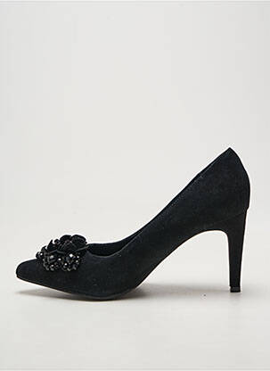 Pantofi cu toc țesătură satinată toc de 7 la 9 cm negru KARSTON femeie