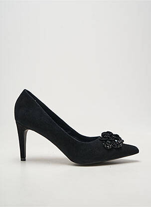 Pantofi cu toc țesătură satinată toc de 7 la 9 cm negru KARSTON femeie