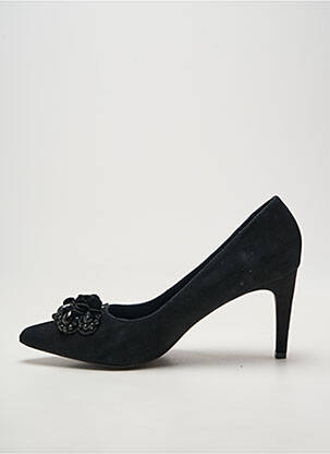 Pantofi cu toc țesătură satinată toc de 7 la 9 cm negru KARSTON femeie