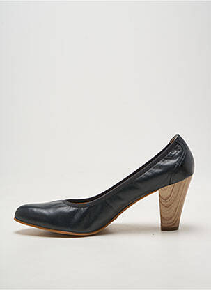 Pantofi cu toc țesătură satinată toc de 7 la 9 cm negru KARSTON femeie