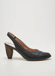 Pantofi cu toc țesătură satinată toc de 7 la 9 cm negru KARSTON femeie