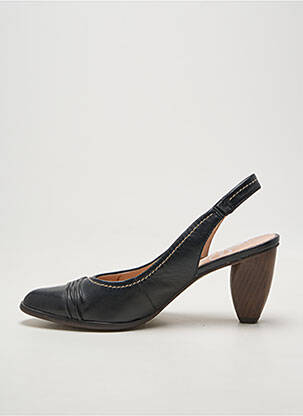 Pantofi cu toc țesătură satinată toc de 7 la 9 cm negru KARSTON femeie