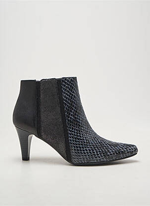 Botine/ghete țesătură satinată toc de 7 la 9 cm negru SWEET femeie