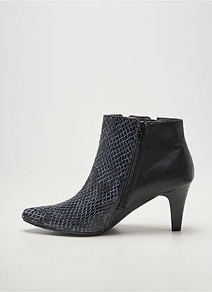 Botine/ghete țesătură satinată toc de 7 la 9 cm negru SWEET femeie