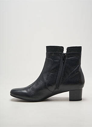 Botine/ghete țesătură satinată toc plat până la 3 cm negru SWEET femeie