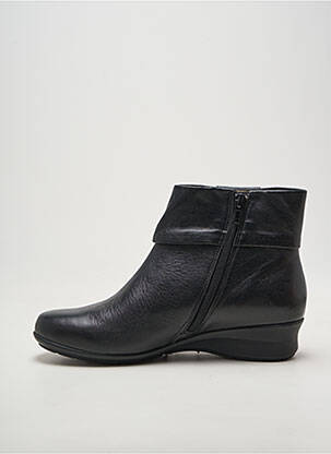 Botine/ghete țesătură satinată toc plat până la 3 cm negru SWEET femeie