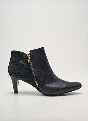Botine/ghete țesătură satinată toc de 7 la 9 cm negru SWEET femeie