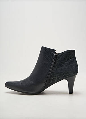 Botine/ghete țesătură satinată toc de 7 la 9 cm negru SWEET femeie